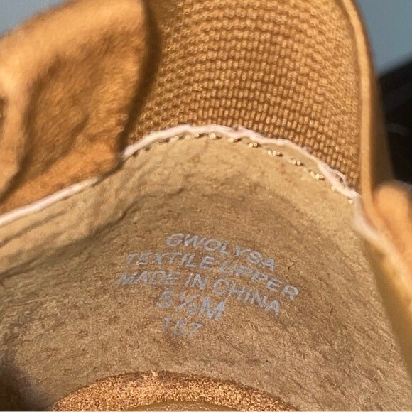 Guess Olysa Perforated Upper Taupe Block Heel Open Toe Bootie Size 5.5 - Picture 6 of 7